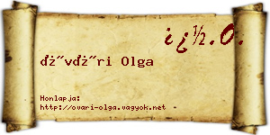 Óvári Olga névjegykártya